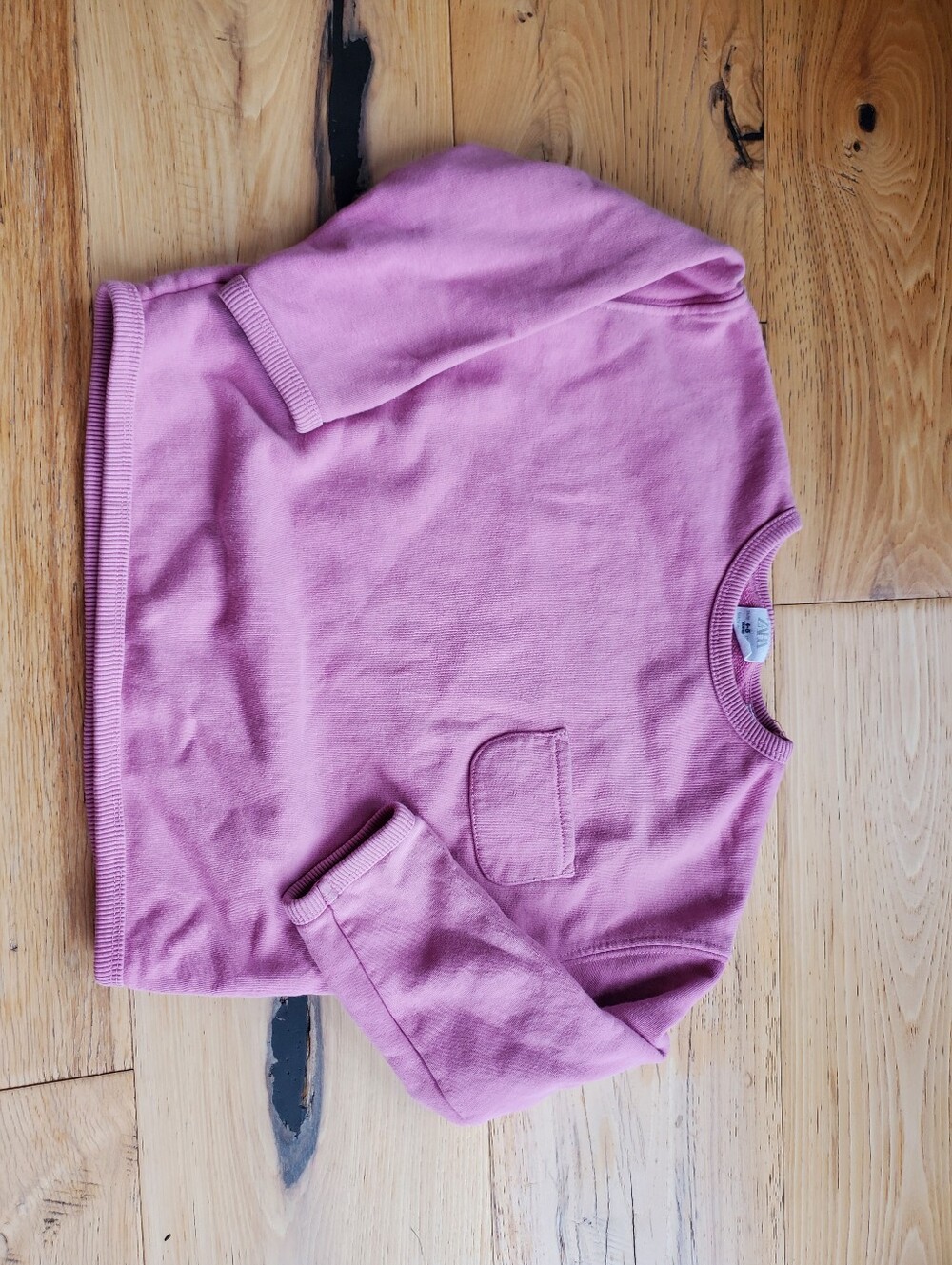 Zara Pink Kids Crewneck Sweatshirt with Front Pocket